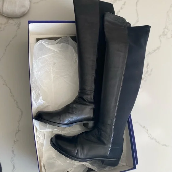 Stuart Weizmann black 5050 over the knee boots SZ 7 - Picture 8 of 16